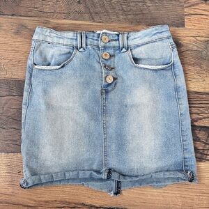 Denim mini Button-Up Kids Skirt